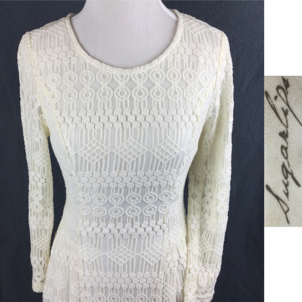 Sugarlips Sheath Cream Ivory Dress Fresh Fashion